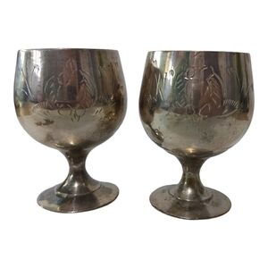 Vintage Silver Plated Leonard EPNS Cordial Cups Set Of Two